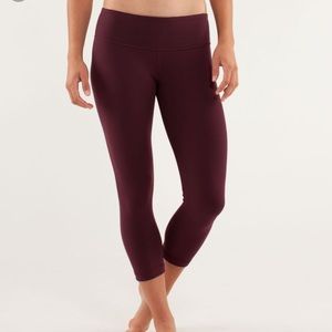 Lululemon Wunder Under Crop - Bordeaux. NWOT
